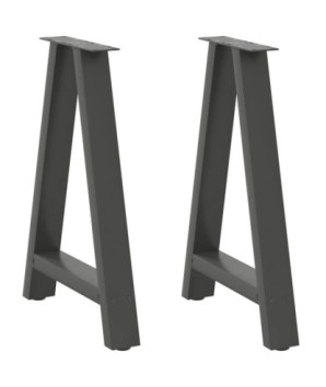 Picioare de masă în formă de A, 2 buc., antracit, 60x(72-73) cm, oțel - WOODBB1893