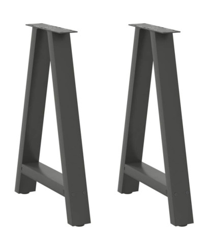Picioare de masă în formă de A, 2 buc., antracit, 60x(72-73) cm, oțel - WOODBB1893