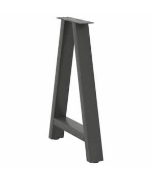 Picioare de masă în formă de A, 2 buc., antracit, 60x(72-73) cm, oțel - WOODBB1893