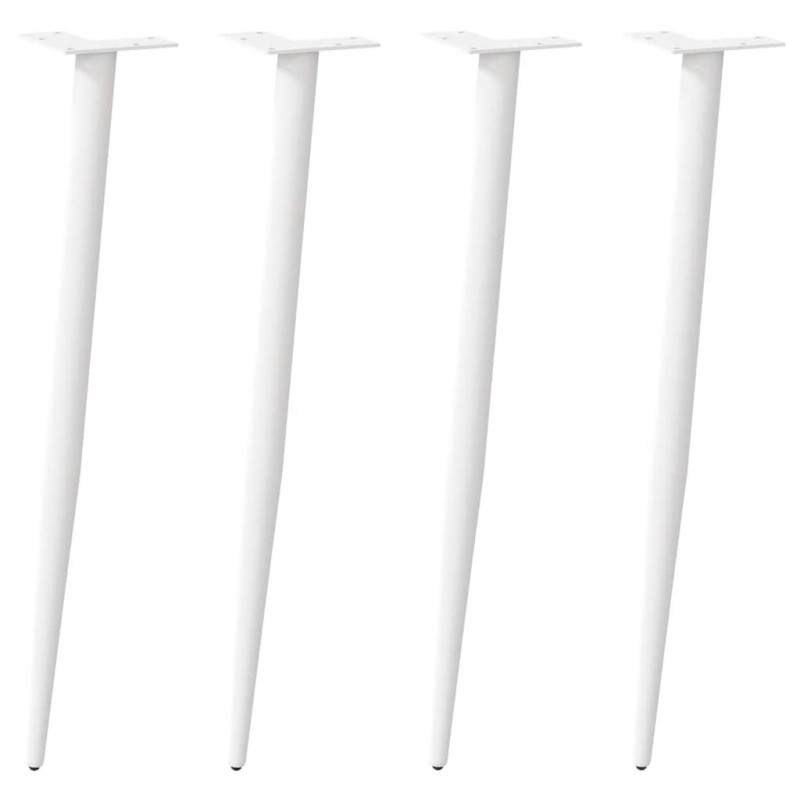 Picioare de masă consolă formă conică, 4 buc., alb, 72-73 cm, oțel - WOODBB1896