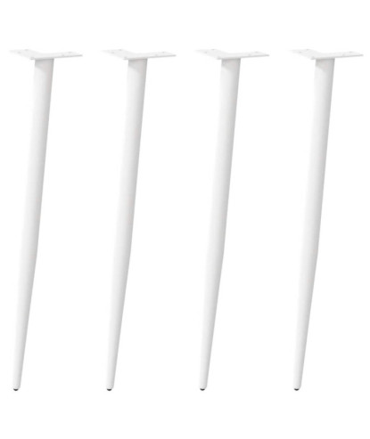 Picioare de masă consolă formă conică, 4 buc., alb, 72-73 cm, oțel - WOODBB1896