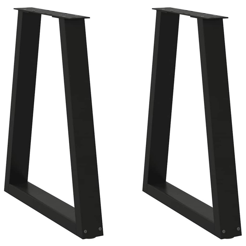 Picioare de masă în formă de V, 2 buc., negru, 50x(72-73,3) cm, oțel - WOODBB1897