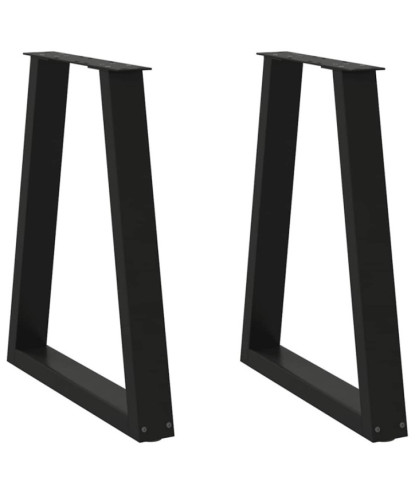 Picioare de masă în formă de V, 2 buc., negru, 50x(72-73,3) cm, oțel - WOODBB1897