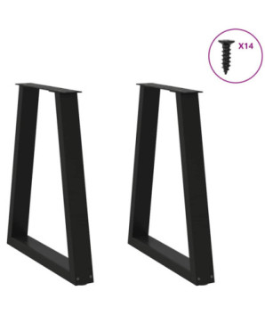 Picioare de masă în formă de V, 2 buc., negru, 50x(72-73,3) cm, oțel - WOODBB1897