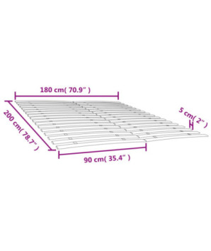 Somieră de pat cu 34 de șipci, 2 buc., 90x200 cm - WOODBB1911