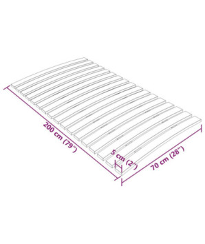 Somieră de pat cu 17 șipci 70x200 cm - WOODBB1913