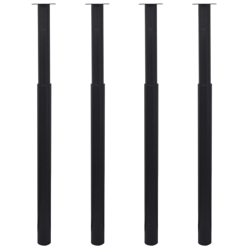 Picioare de masă telescopice, 4 buc., negru, 710 mm-1100 mm - WOODBB1953