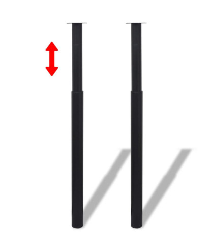 Picioare de masă telescopice, 4 buc., negru, 710 mm-1100 mm - WOODBB1953