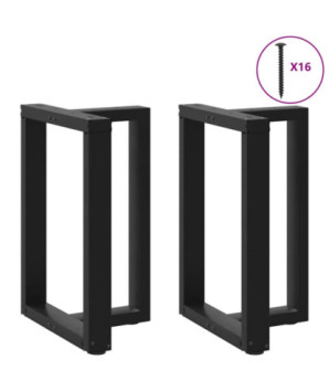 Picioare de masă în formă de T, 2 buc., negru, 50x35x(72-73) cm, oțel - WOODBB1988