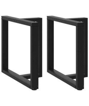 Picioare de masă în formă de T, 2 buc., negru, 80x35x(72-73) cm, oțel - WOODBB1990