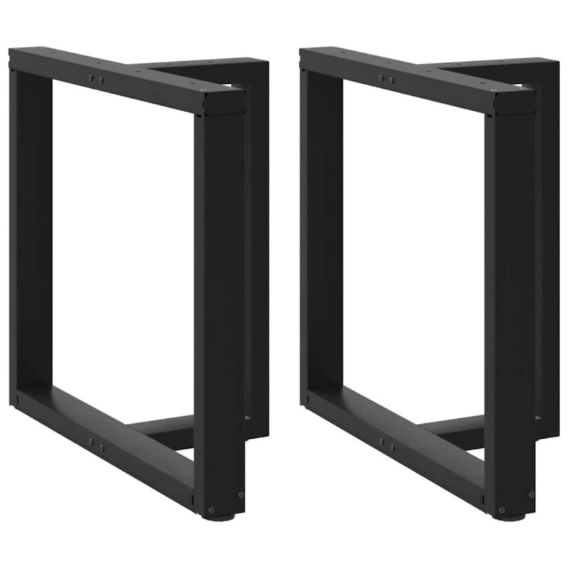 Picioare de masă în formă de T, 2 buc., negru, 80x35x(72-73) cm, oțel - WOODBB1990