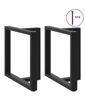 Picioare de masă în formă de T, 2 buc., negru, 80x35x(72-73) cm, oțel - WOODBB1990