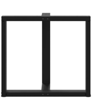 Picioare de masă în formă de T, 2 buc., negru, 80x35x(72-73) cm, oțel - WOODBB1990