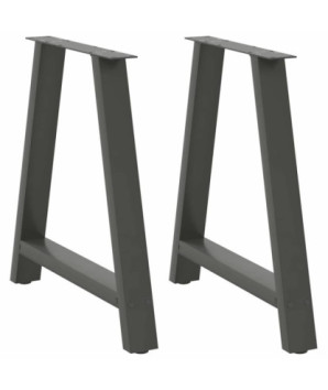 Picioare de masă în formă de A, 2 buc., antracit, 80x(72-73) cm, oțel - WOODBB1991