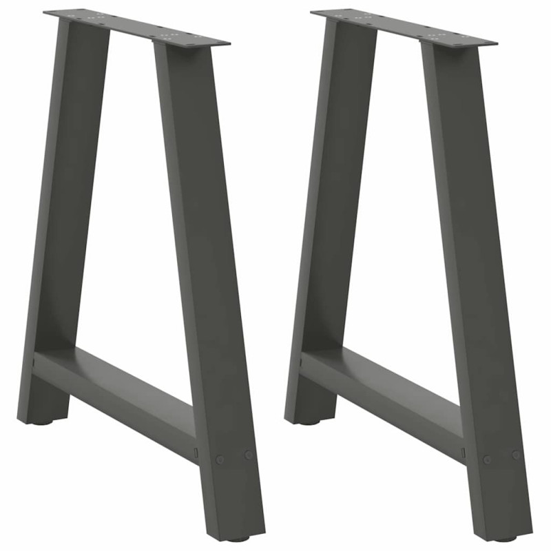 Picioare de masă în formă de A, 2 buc., antracit, 80x(72-73) cm, oțel - WOODBB1991