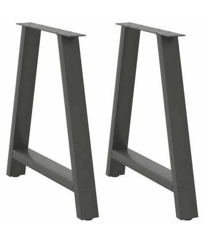 Picioare de masă în formă de A, 2 buc., antracit, 80x(72-73) cm, oțel - WOODBB1991