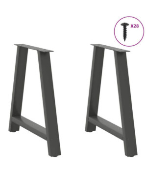 Picioare de masă în formă de A, 2 buc., antracit, 80x(72-73) cm, oțel - WOODBB1991