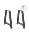 Picioare de masă în formă de A, 2 buc., antracit, 80x(72-73) cm, oțel - WOODBB1991