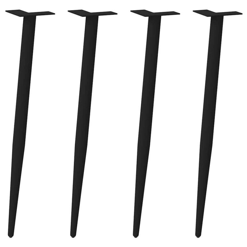 Picioare de masă consolă formă conică 4 buc. negru 72-73 cm oțel - WOODBB1994