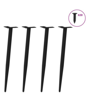 Picioare de masă consolă formă conică 4 buc. negru 72-73 cm oțel - WOODBB1994