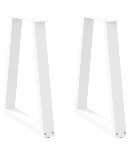 Picioare de masă în formă de V, 2 buc., alb, 50x(72-73,3) cm, oțel - WOODBB1995