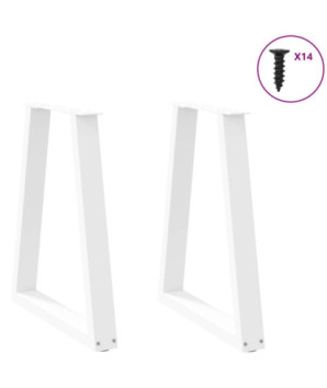 Picioare de masă în formă de V, 2 buc., alb, 50x(72-73,3) cm, oțel - WOODBB1995