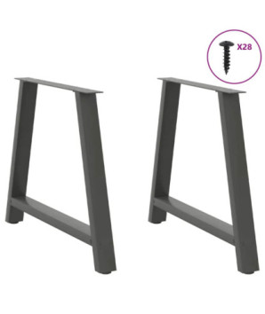 Picioare de masă în formă de A, 2 buc., antracit, 100x(72-73) cm, oțel - WOODBB1996