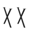 Picioare de masă în formă de X, 2 buc., negru, 70x(72-73) cm, oțel - WOODBB1997