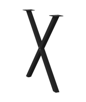 Picioare de masă în formă de X, 2 buc., negru, 70x(72-73) cm, oțel - WOODBB1997
