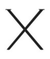 Picioare de masă în formă de X, 2 buc., negru, 70x(72-73) cm, oțel - WOODBB1997