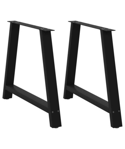 Picioare de masă în formă de A, 2 buc., negru, 100x(72-73) cm, oțel - WOODBB2008
