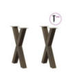 Picioare de masă în formă de X, 2 buc., oțel natural, 60 x (72-73) cm - WOODBB2010
