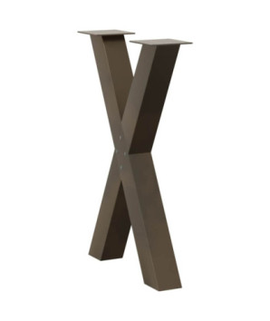 Picioare de masă în formă de X, 2 buc., oțel natural, 60 x (72-73) cm - WOODBB2010