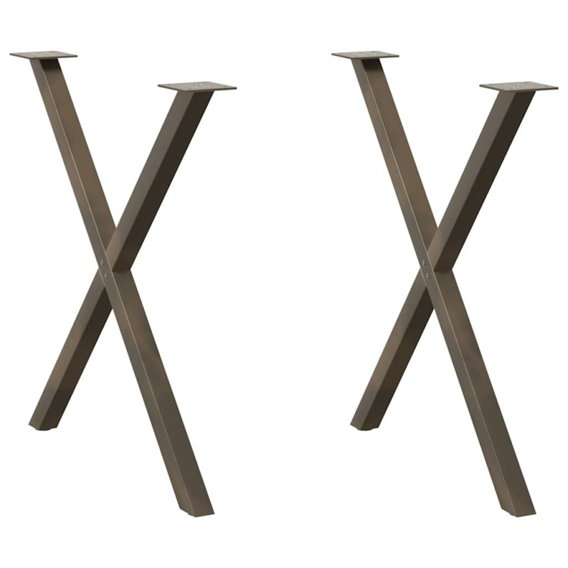 Picioare de masă în formă de X, 2 buc., oțel natural, 80x(72-73) cm - WOODBB2011 Picioare de masă în formă de X, 2 buc., oțel natural, 80x(72-73) cm - WOODBB2011