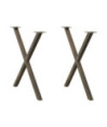Picioare de masă în formă de X, 2 buc., oțel natural, 80x(72-73) cm - WOODBB2011 Picioare de masă în formă de X, 2 buc., oțel natural, 80x(72-73) cm - WOODBB2011