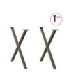 Picioare de masă în formă de X, 2 buc., oțel natural, 80x(72-73) cm - WOODBB2011 Picioare de masă în formă de X, 2 buc., oțel natural, 80x(72-73) cm - WOODBB2011
