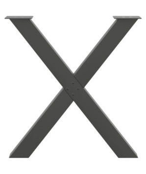 Picioare de masă în formă de X, 2 buc., antracit, 80x(72-73) cm, oțel - WOODBB2012