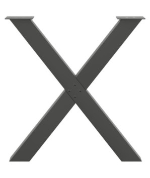 Picioare de masă în formă de X, 3 buc., antracit, 80x(72-73) cm, oțel - WOODBB2013