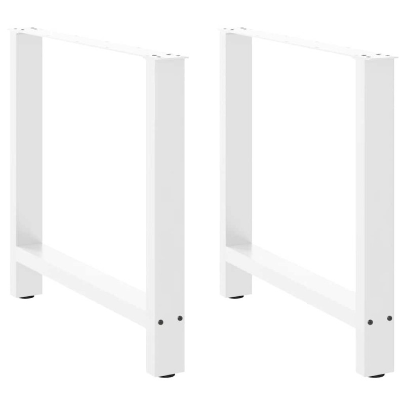 Picioare masă de sufragerie albe, 2 buc., 80x(72-73) cm, oțel - WOODBB2015