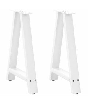 Picioare de masă în formă de A, 2 buc., alb, 50x(72-73) cm, oțel - WOODBB2018