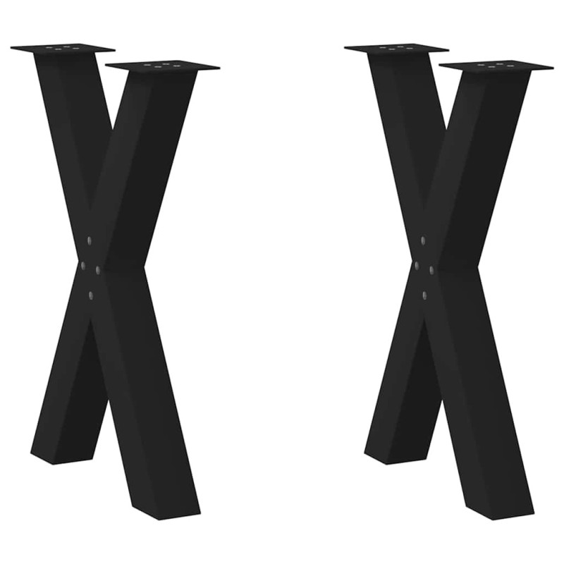 Picioare de masă în formă de X, 2 buc., negru, 50x(72-73) cm, oțel - WOODBB2020 Picioare de masă în formă de X, 2 buc., negru, 50x(72-73) cm, oțel - WOODBB2020