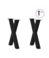 Picioare de masă în formă de X, 2 buc., negru, 50x(72-73) cm, oțel - WOODBB2020 Picioare de masă în formă de X, 2 buc., negru, 50x(72-73) cm, oțel - WOODBB2020