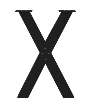 Picioare de masă în formă de X, 2 buc., negru, 50x(72-73) cm, oțel - WOODBB2020