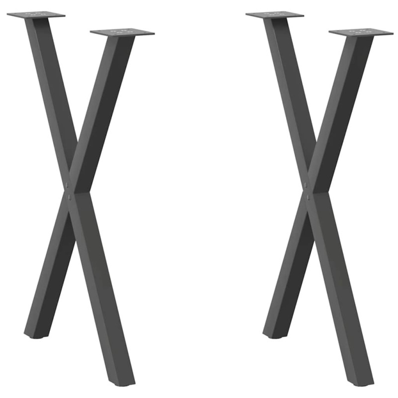Picioare de masă în formă de X, 2 buc., antracit, 57x(72-73) cm, oțel - WOODBB2021 Picioare de masă în formă de X, 2 buc., antracit, 57x(72-73) cm, oțel - WOODBB2021