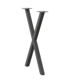 Picioare de masă în formă de X, 2 buc., antracit, 57x(72-73) cm, oțel - WOODBB2021