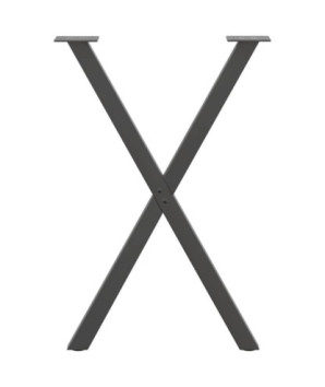 Picioare de masă în formă de X, 2 buc., antracit, 57x(72-73) cm, oțel - WOODBB2021