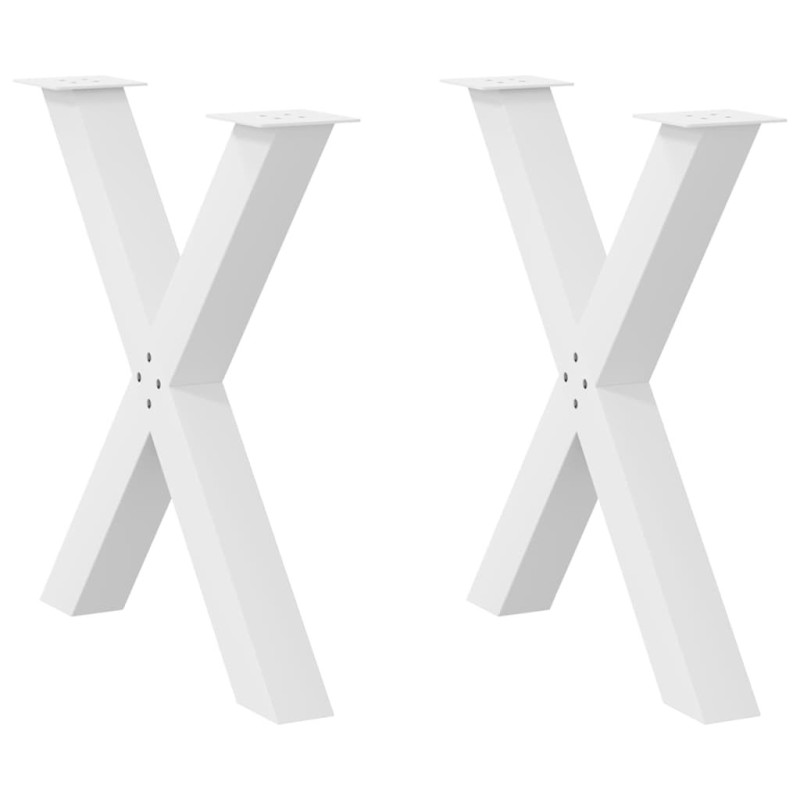 Picioare de masă în formă de X, 2 buc., alb, 70x(72-73) cm, oțel - WOODBB2022 Picioare de masă în formă de X, 2 buc., alb, 70x(72-73) cm, oțel - WOODBB2022