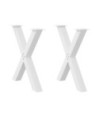 Picioare de masă în formă de X, 2 buc., alb, 70x(72-73) cm, oțel - WOODBB2022 Picioare de masă în formă de X, 2 buc., alb, 70x(72-73) cm, oțel - WOODBB2022