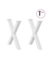 Picioare de masă în formă de X, 2 buc., alb, 70x(72-73) cm, oțel - WOODBB2022 Picioare de masă în formă de X, 2 buc., alb, 70x(72-73) cm, oțel - WOODBB2022