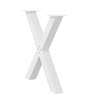 Picioare de masă în formă de X, 2 buc., alb, 70x(72-73) cm, oțel - WOODBB2022